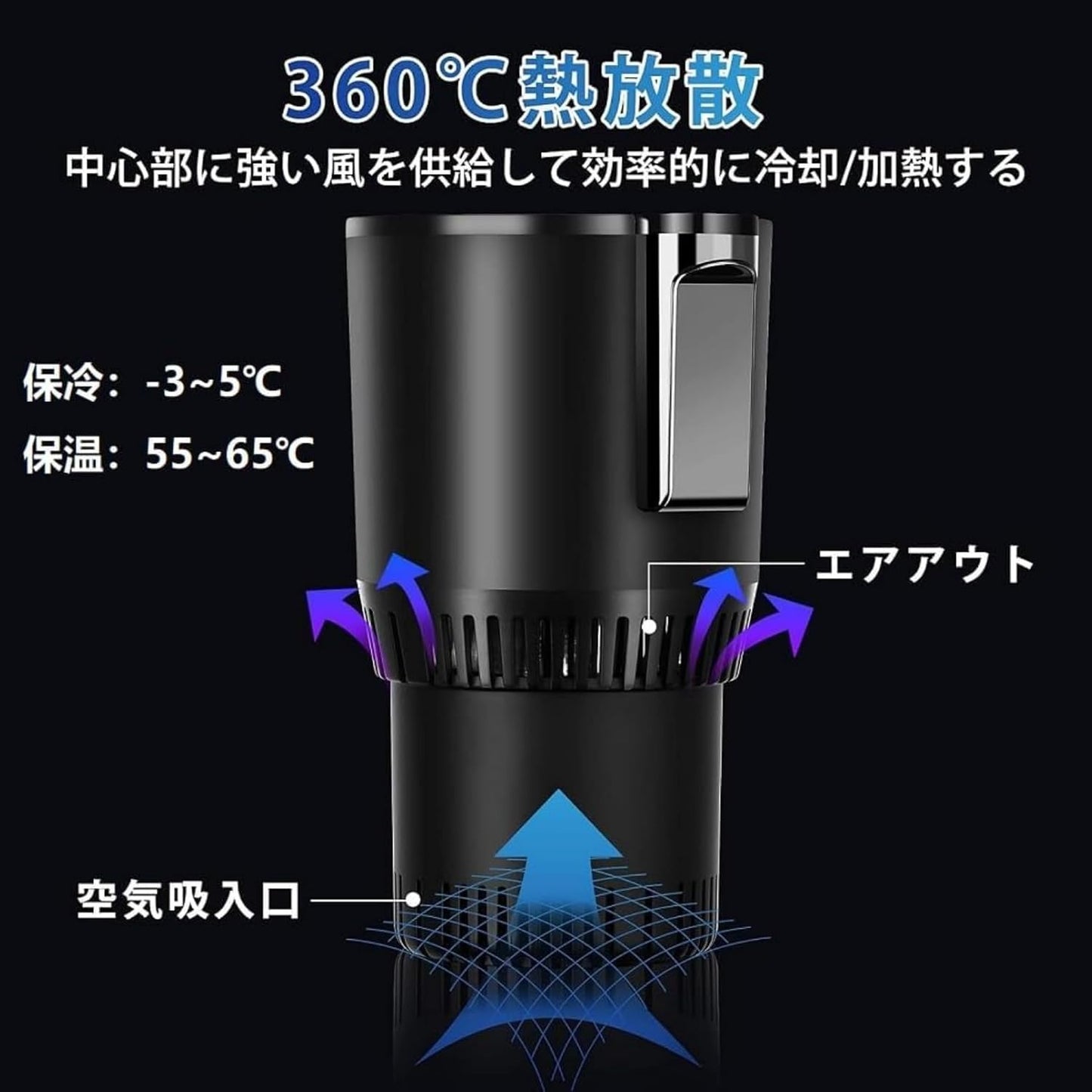 クール&ホット車載ドリンクホルダー